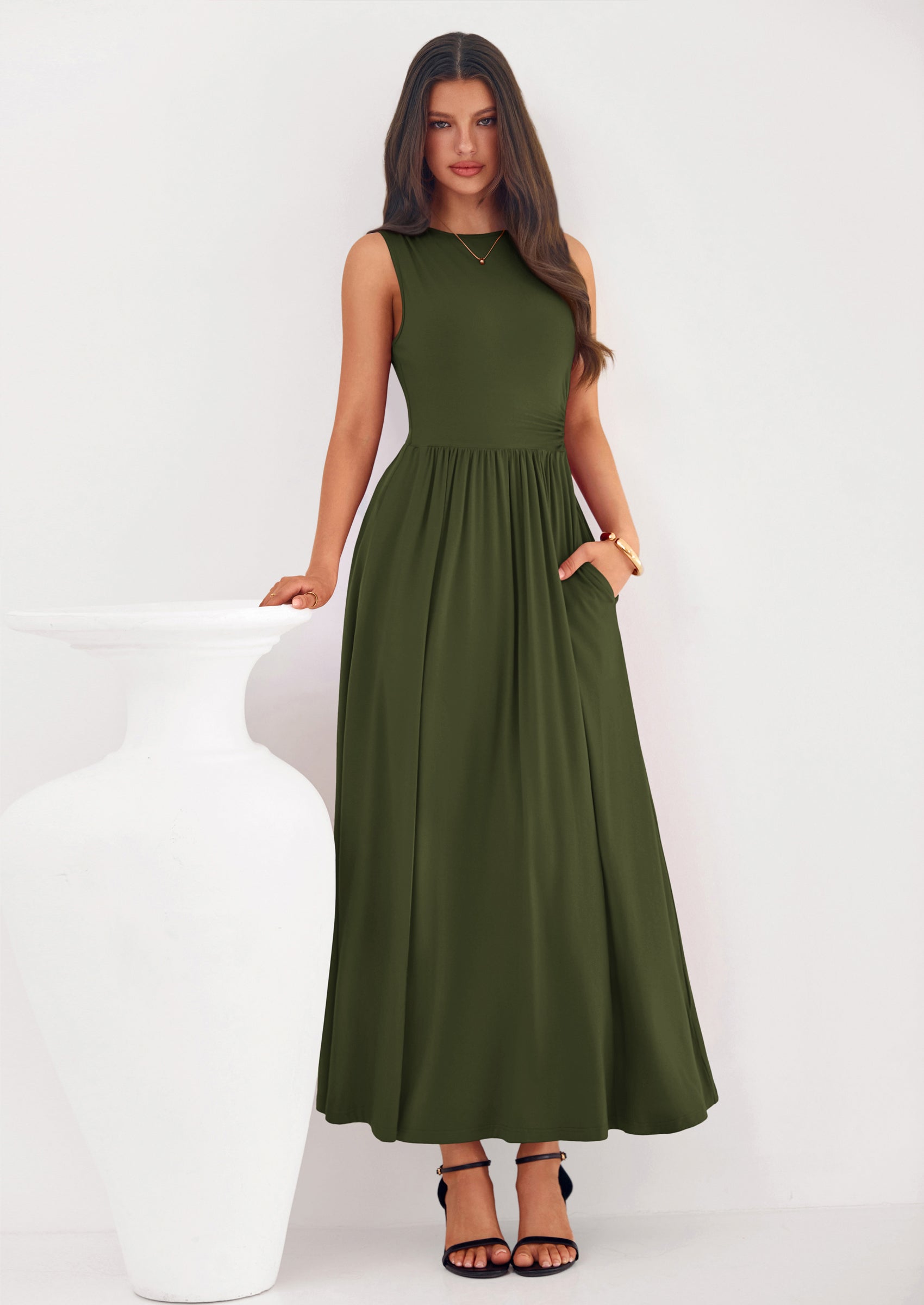 PRETTYGARDEN Summer Maxi Dresses for Women Sleeveless A Line Flowy Long Casual Sundress Wedding Guest Fashion Clothing PRETTYGARDEN