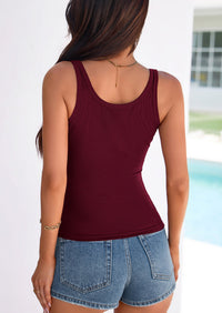 PRETTYGARDEN Womens Summer Tops Spring Cute Sleeveless Scoop Neck Workout Tank Top Casual Ribbed Knit Basic Cami Shirts PRETTYGARDEN