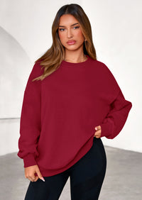 PRETTYGARDEN Sweatshirts for Women Oversized Crewneck Fleece Pullover Long Sleeve Tops Comfy Fall Winter Fashion Outfits