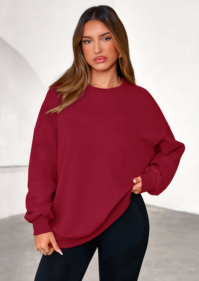 PRETTYGARDEN Sweatshirts for Women Oversized Crewneck Fleece Pullover Long Sleeve Tops Comfy Fall Winter Fashion Outfits