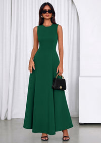 PRETTYGARDEN Women's Summer Tank Maxi Dress Spring Sleeveless Swing A Line Long Flowy Elegant Cocktail Dresses Pockets PRETTYGARDEN