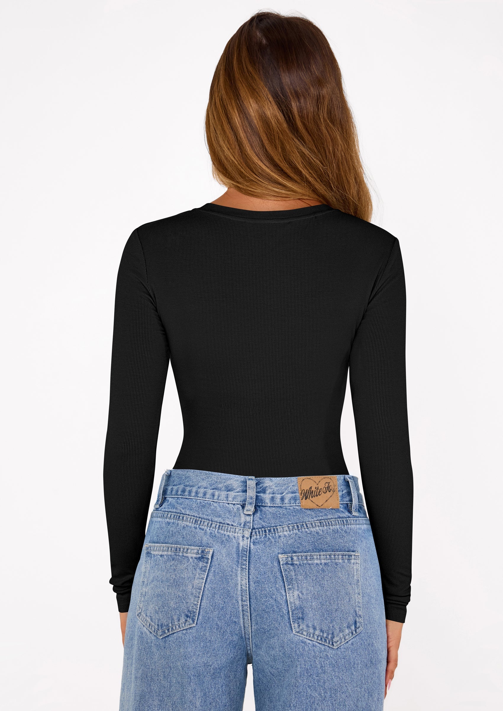 PRETTYGARDEN Bodysuits for Women 2025 Fall Long Sleeve Shirts Slim Fitted Basic Ribbed Layering Tops Fashion Winter Clothing PRETTYGARDEN