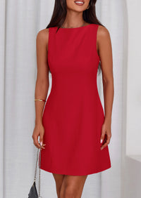 PRETTYGARDEN Womens Formal Short Dresses Summer Sleeveless Boat Neck A Line Elegant Mini Cocktail Party Dress