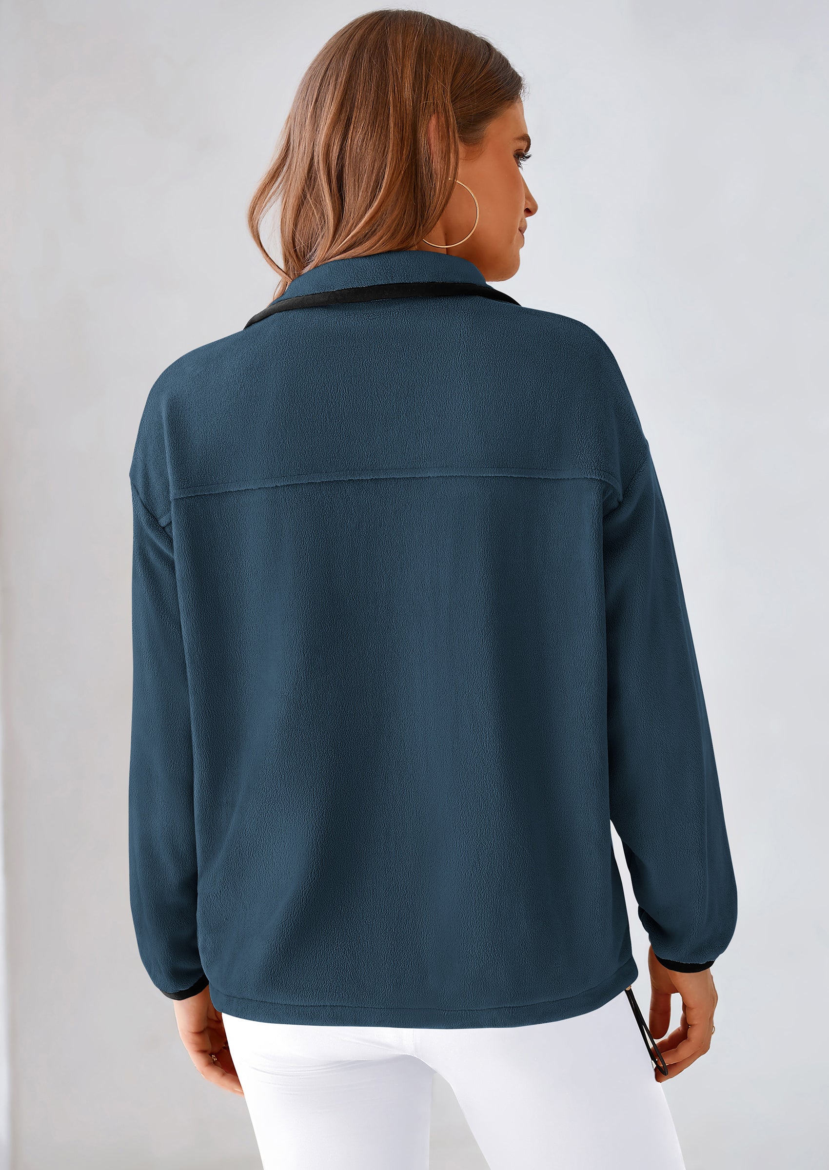 BTFBM Women's Fleece Jackets Fall Winter Clothes 2025 Stand Collar Outwear Jacket Zip Up Casual Fuzzy Coats Pockets PRETTYGARDEN