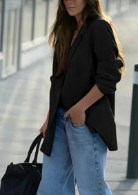 PRETTYGARDEN Fall Blazers for Women Business Casual Long Sleeve Lapel Pockets Dressy Suit Jackets Work Office Clothes