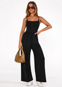 PRETTYGARDEN Summer Jumpsuits for Women Casual Wide Leg Date Night Rompers Sleeveless Beach Vacation One Piece Outfits PRETTYGARDEN