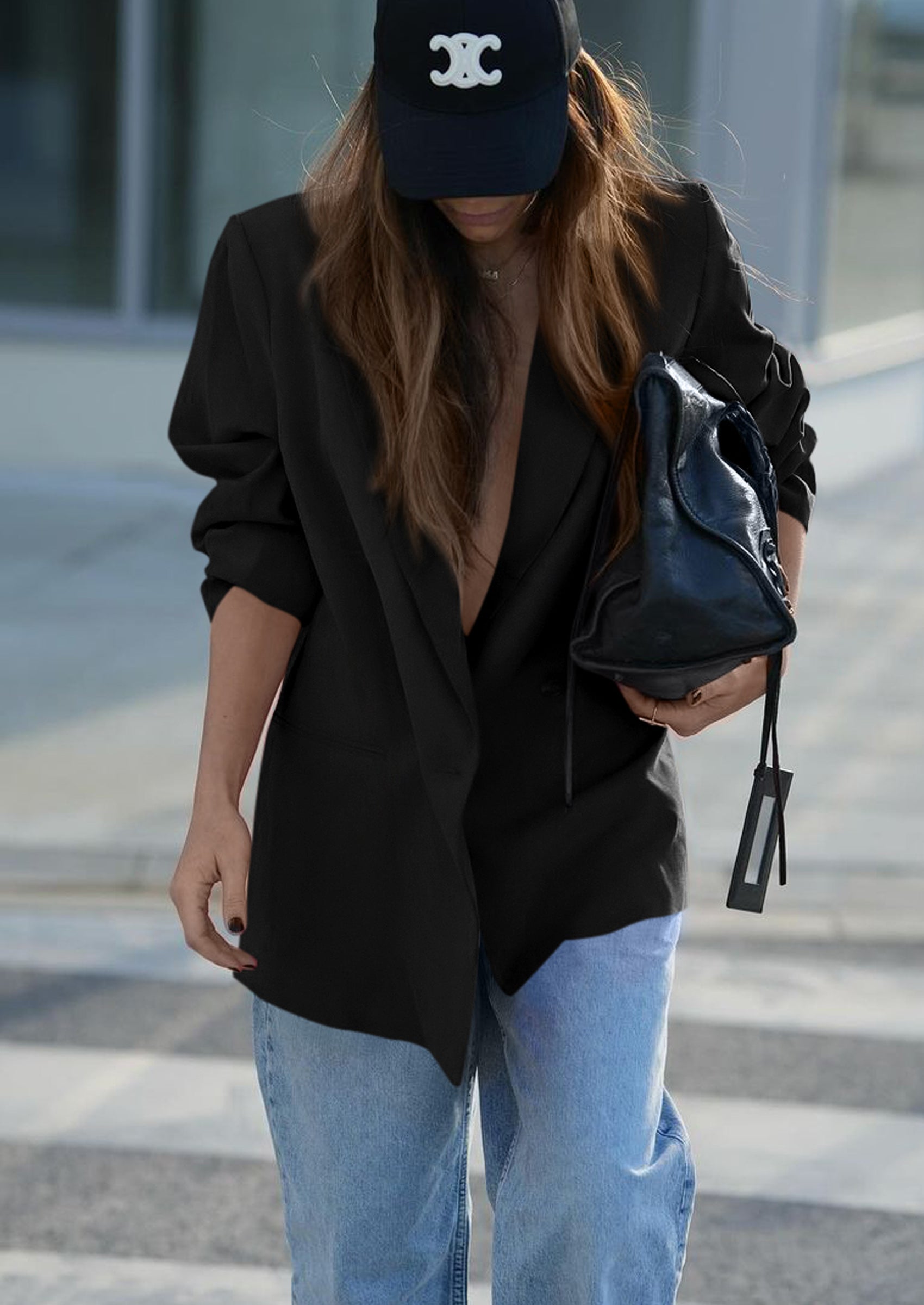 PRETTYGARDEN Fall Blazers for Women Business Casual Long Sleeve Lapel Pockets Dressy Suit Jackets Work Office Clothes