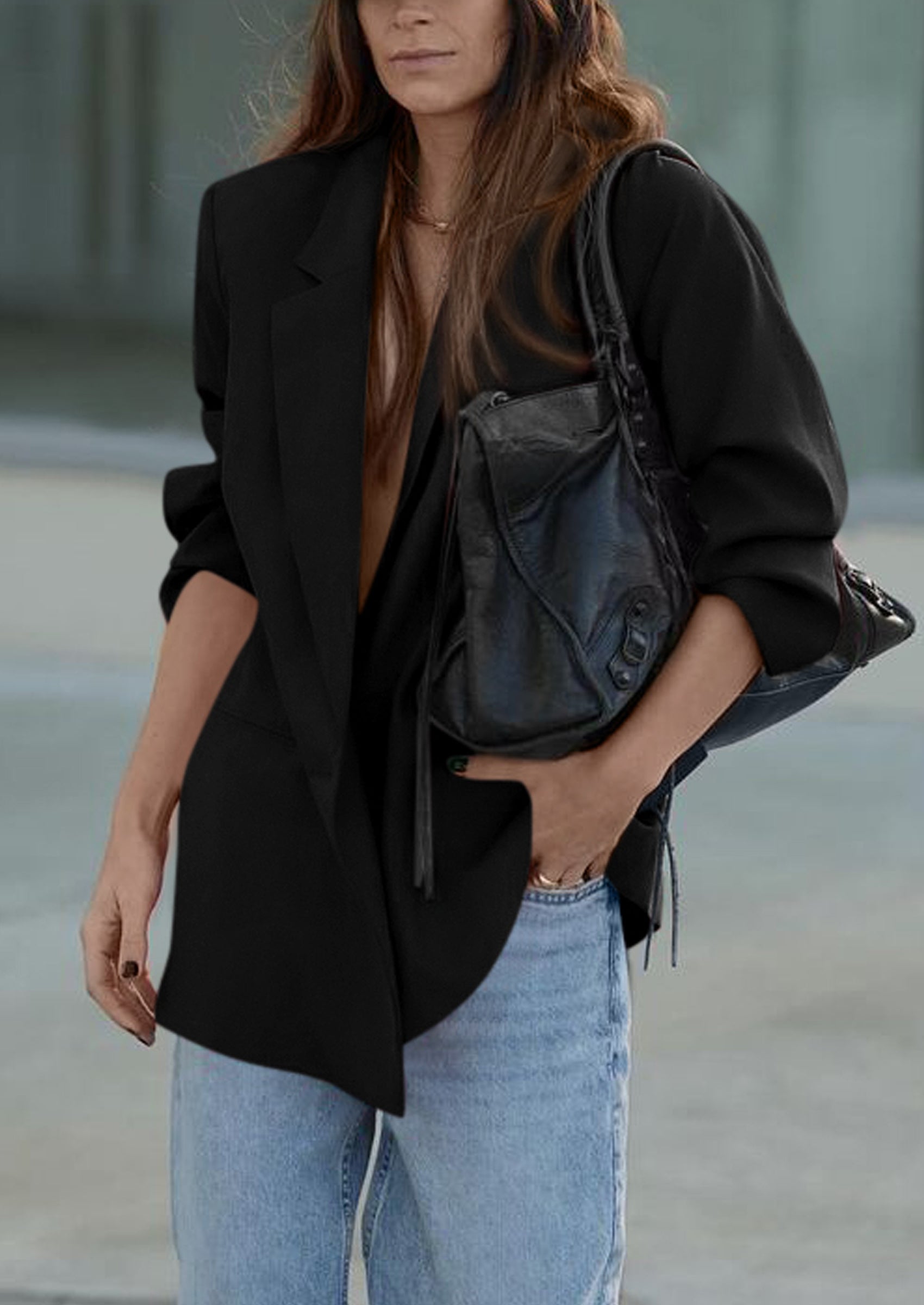 PRETTYGARDEN Fall Blazers for Women Business Casual Long Sleeve Lapel Pockets Dressy Suit Jackets Work Office Clothes