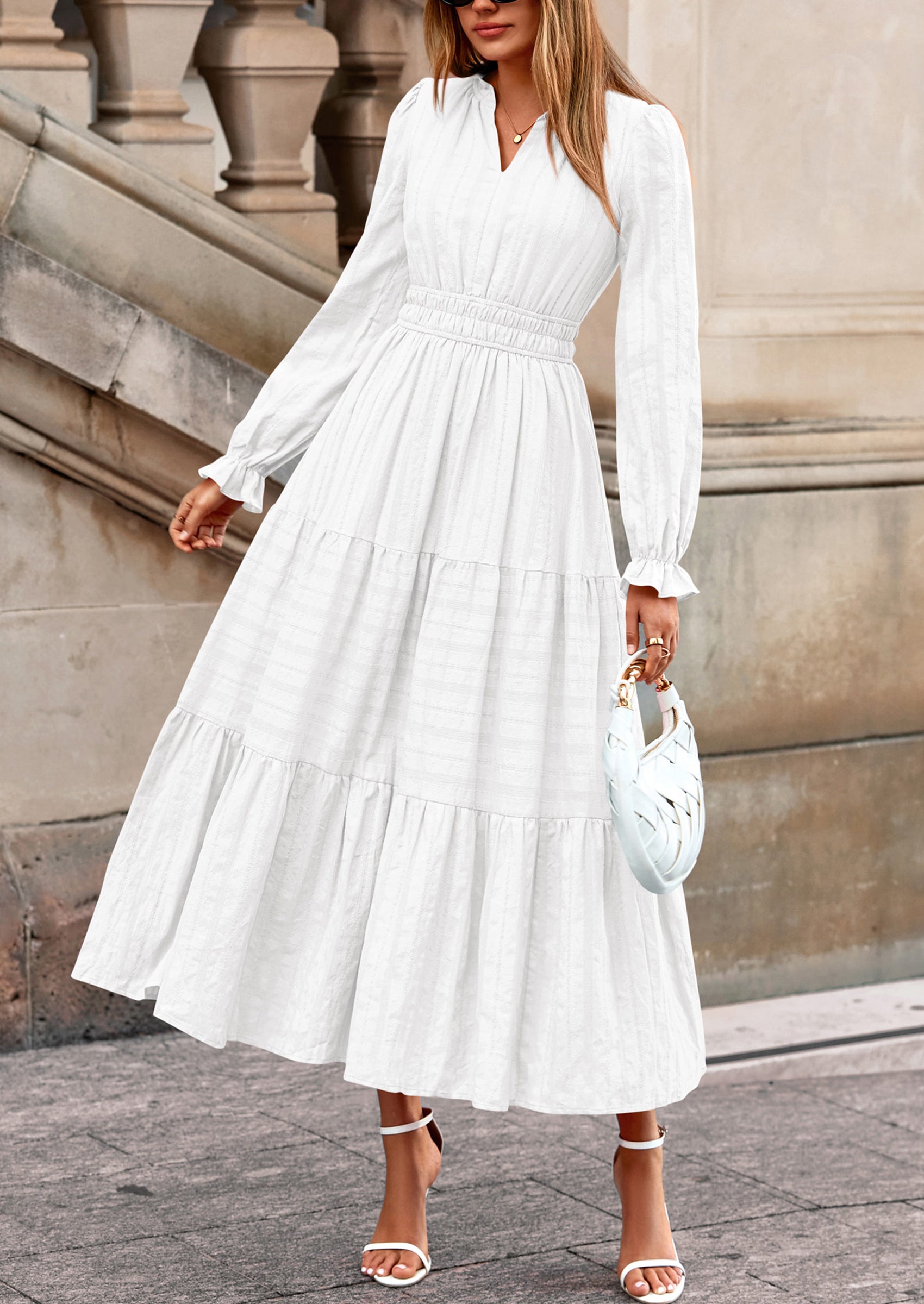 Women's Long Dress With Elastic Waist Wedding Guest Dresses 2026 - US ...