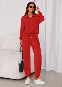 PRETTYGARDEN Women's Fall 2 Piece Lounge Sets Zip Up Sweatshirt Jogger Pants Sweat Track Suits Travel Outfit Winter Clothing