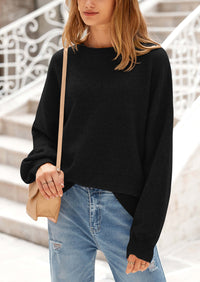 PRETTYGARDEN Women's Fall Sweaters Casual Crew Neck Long Sleeve Pullover Tops Ribbed Knit Loose Fit Winter Clothes