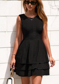 PRETTYGARDEN Women's Summer Sundresses Casual Elegant Sleeveless Flowy Tiered Ruffle A Line Mini Graduation Party Dress