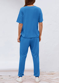 PRETTYGARDEN Women's Two Piece Lounge Sets Spring Summer Jogger Pants Vacation Outfits Travel Airplane Matching Clothes