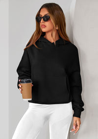 PRETTYGARDEN Women's Fall Hooded Sweatshirts Long Sleeve Half Zip Cropped Hoodies Pullover Winter Fashion Clothes