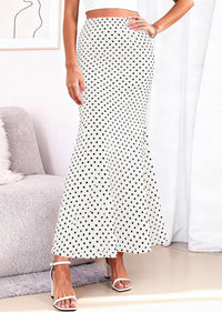 PRETTYGARDEN Maxi Skirts for Women 2026 Summer Flowy High Waisted Polka Dot Mermaid Office Work Spring Fashion Long Skirt PRETTYGARDEN