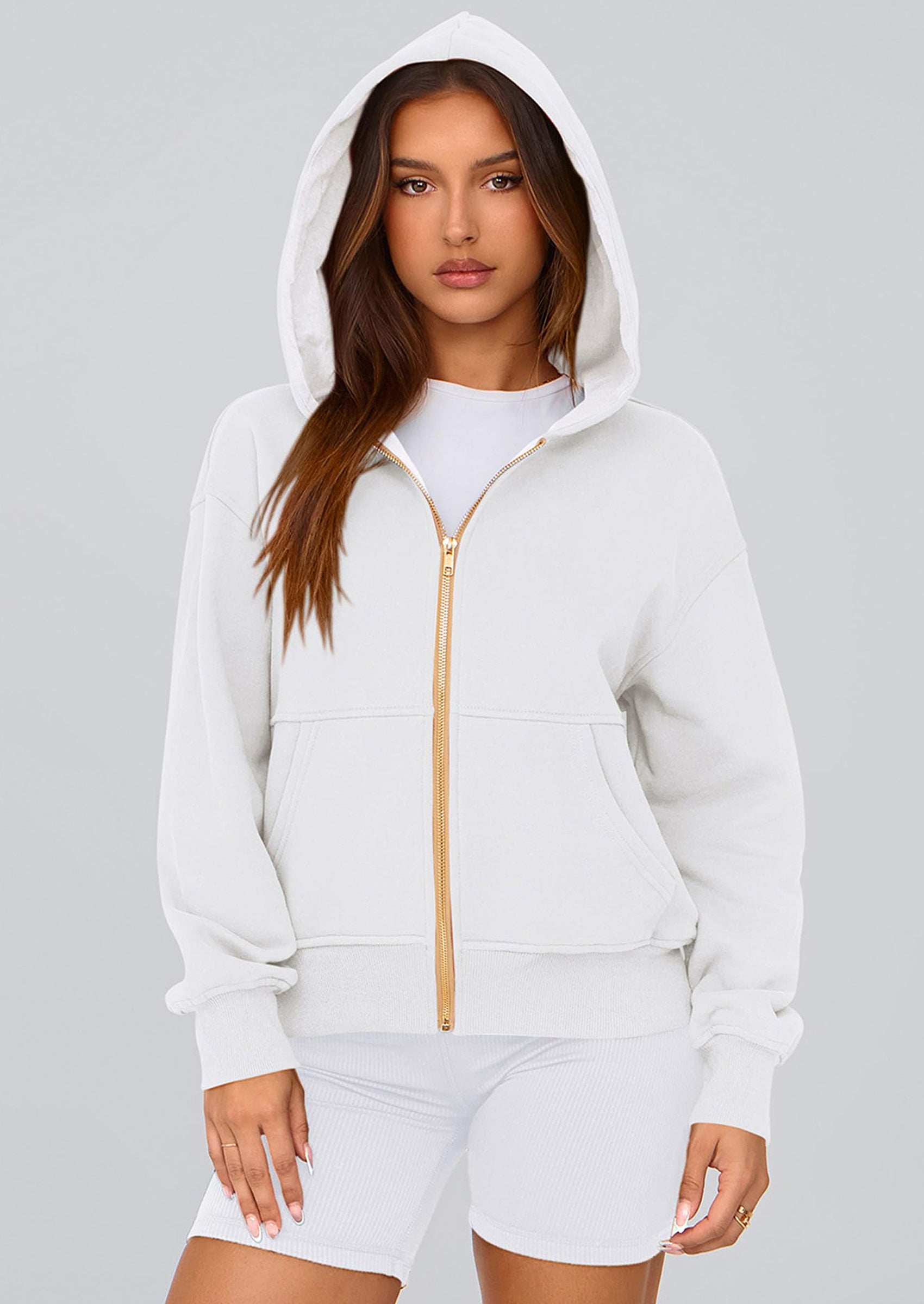 PRETTYGARDEN Hoodies For Women Sweatshirt Zip Up Hoodie Fall Fashion Trendy Long Sleeve Jackets Winter Clothing Outfits