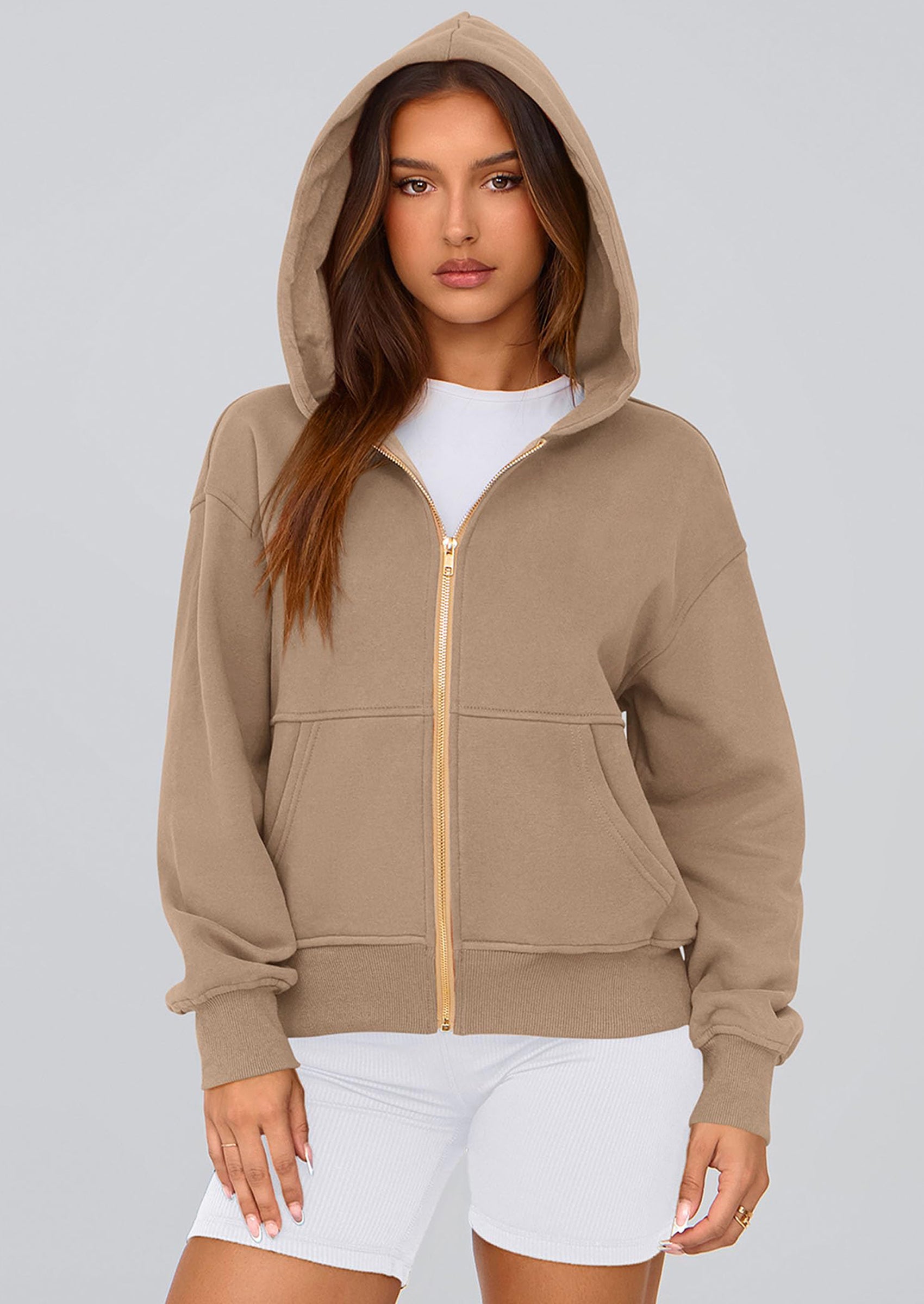 PRETTYGARDEN Hoodies For Women Sweatshirt Zip Up Hoodie Fall Fashion Trendy Long Sleeve Jackets Winter Clothing Outfits