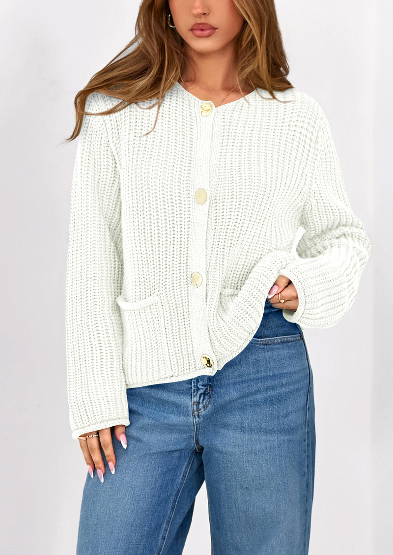 PRETTYGARDEN Cardigan Sweaters for Women Trendy Oversized Knit Chunky ...