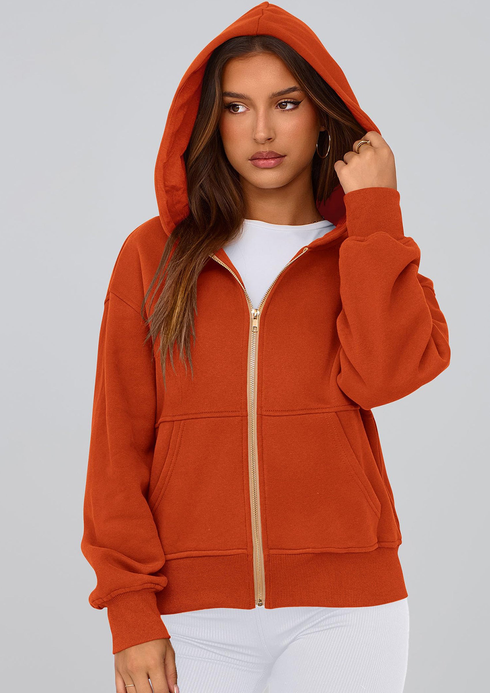 PRETTYGARDEN Hoodies For Women Sweatshirt Zip Up Hoodie Fall Fashion Trendy Long Sleeve Jackets Winter Clothing Outfits