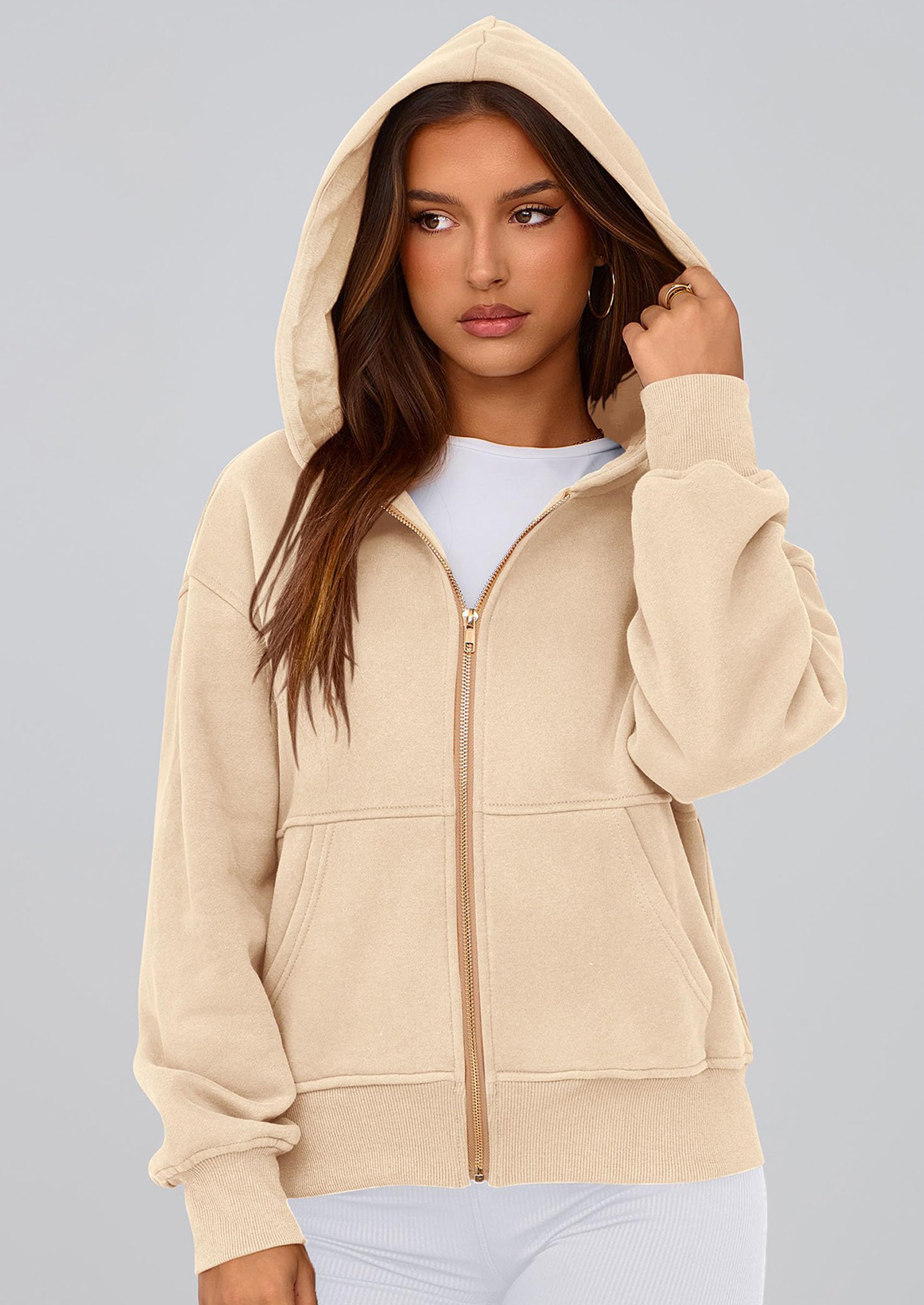 PRETTYGARDEN Hoodies For Women Sweatshirt Zip Up Hoodie Fall Fashion Trendy Long Sleeve Jackets Winter Clothing Outfits