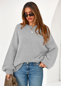 PRETTYGARDEN Sweaters for Women Fall Chunky Knit Long Sleeve Crew Neck Oversized Pullover Tops Winter Fashion Clothing