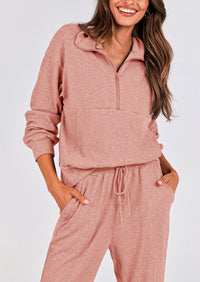 PRETTYGARDEN Women's Fall 2 Piece Lounge Sets Zip Up Sweatshirt Jogger Pants Sweat Track Suits Travel Outfit Winter Clothing