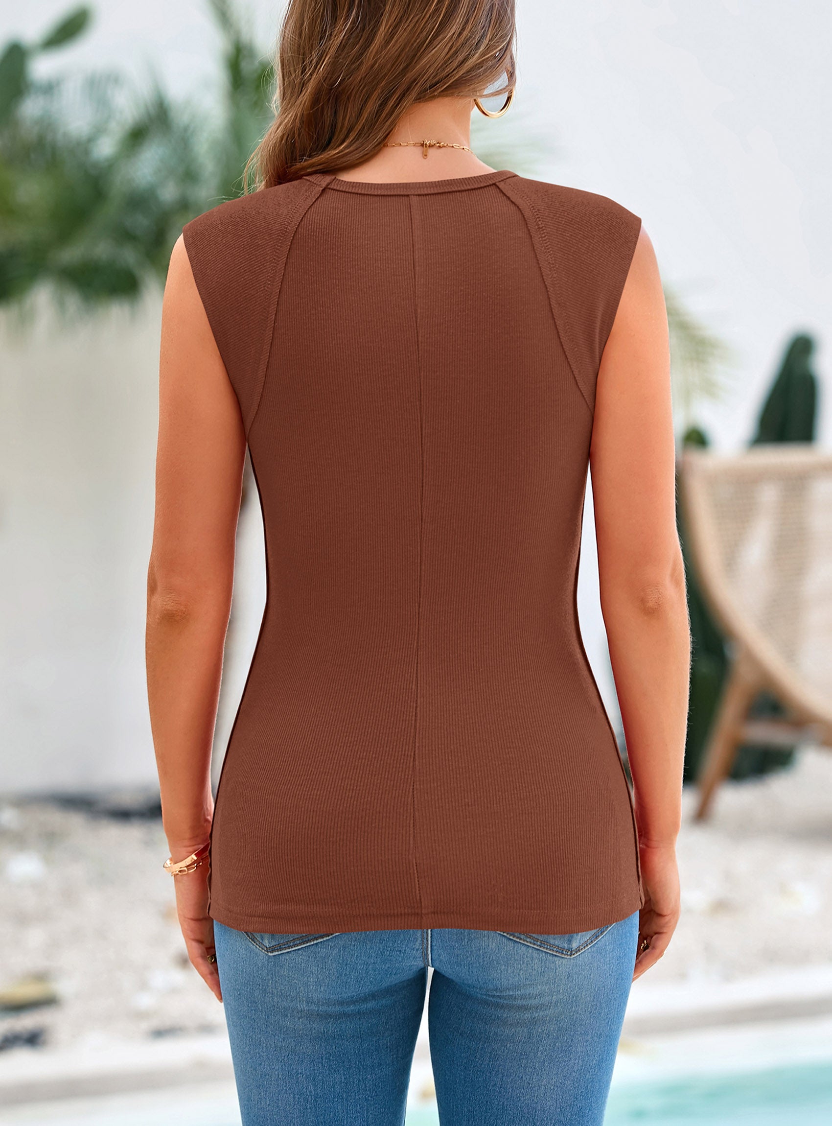 PRETTYGARDEN Women's Tank Tops 2025 Summer Casual Ribbed Cap Sleeve Slim Fitted Knit Basic Tee Shirts Trendy Fashion Clothes