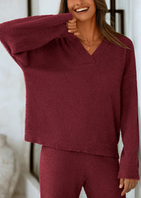 PRETTYGARDEN Lounge Sets for Women Two Piece Sweaters Pajama Set Fall Fashion Loungewear Outfits Matching Winter Clothes