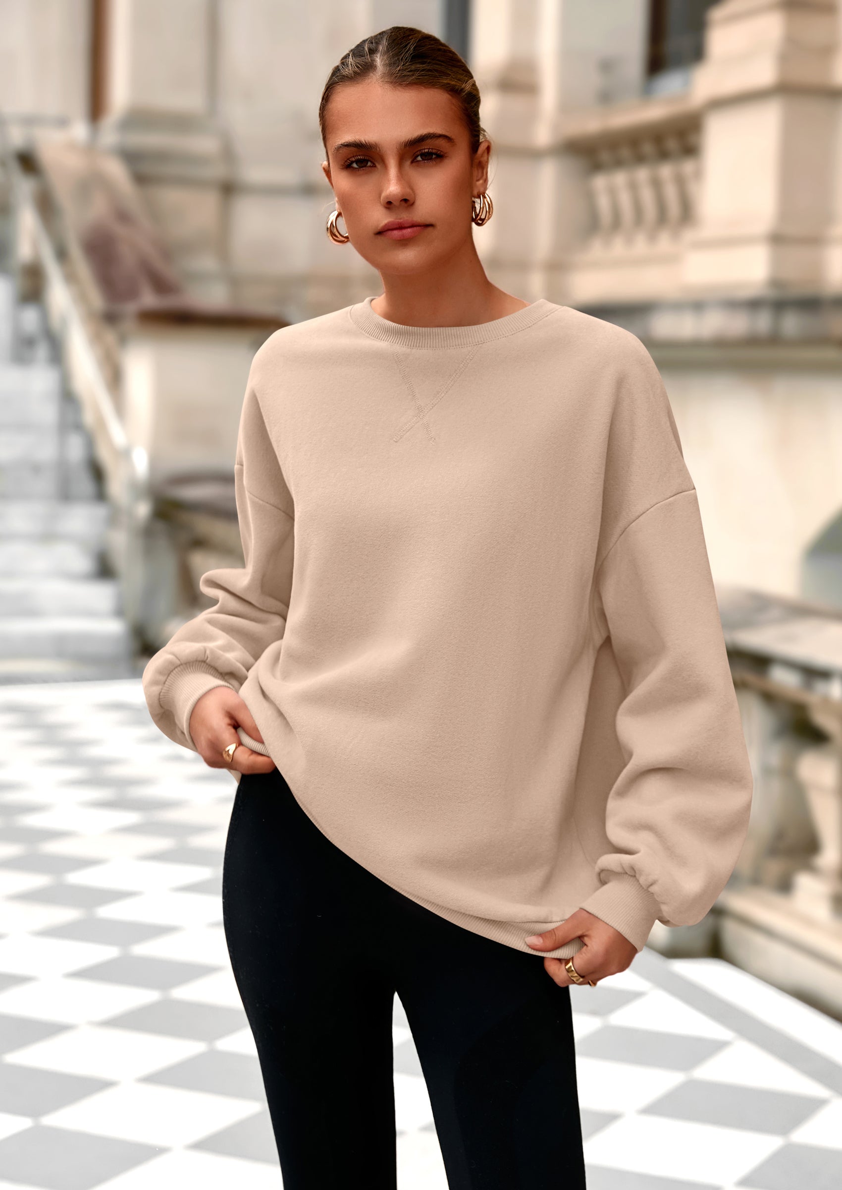 PRETTYGARDEN Oversized Sweatshirt for Women Fall Outfits Crewneck Long Sleeve Tops Fleece Pullover Winter Clothing