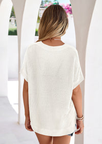 PRETTYGARDEN Women's Spring Short Sleeve Sweaters Lightweight V Neck Casual Going Out Summer T PRETTYGARDEN