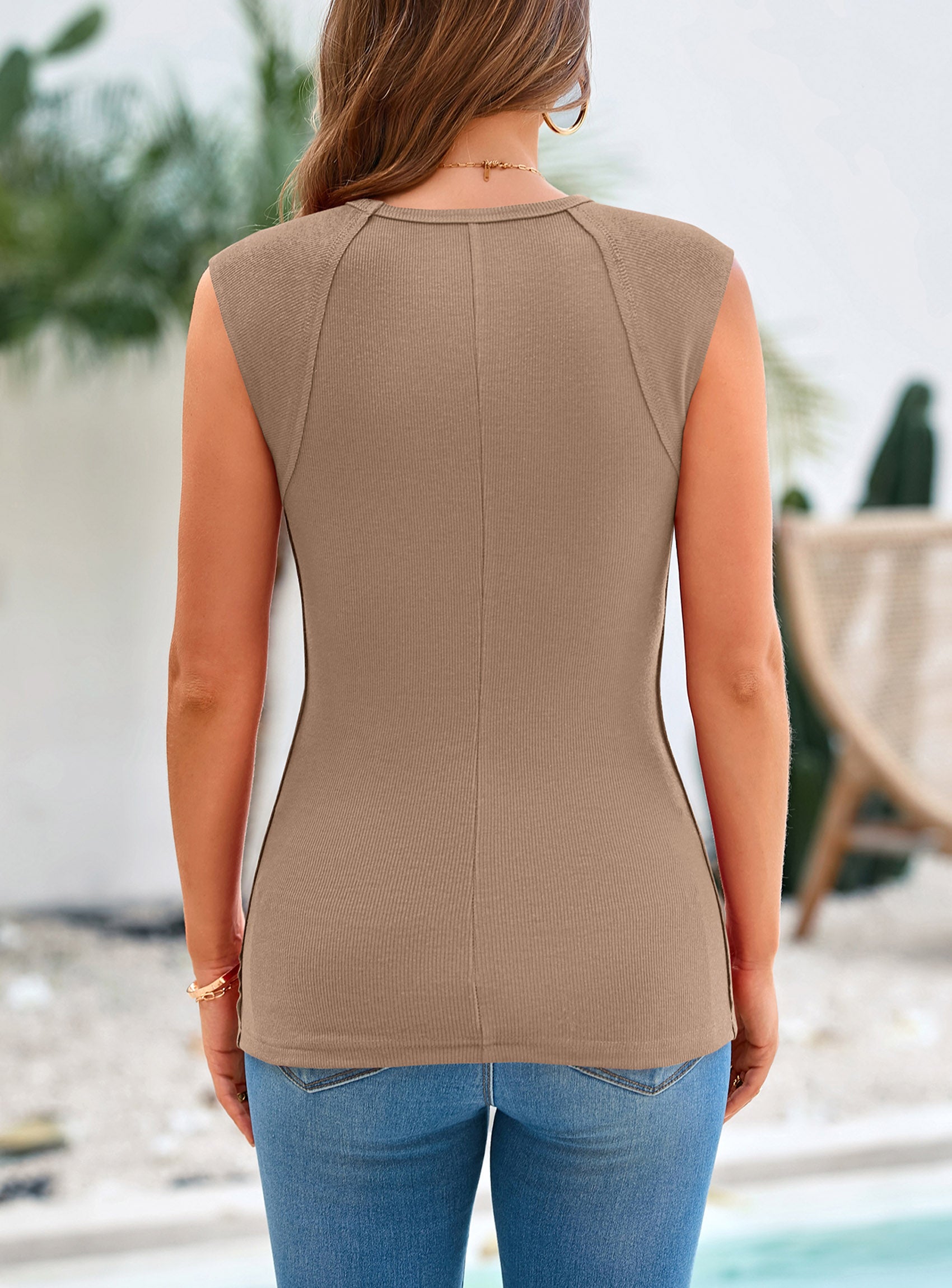 PRETTYGARDEN Women's Tank Tops 2025 Summer Casual Ribbed Cap Sleeve Slim Fitted Knit Basic Tee Shirts Trendy Fashion Clothes