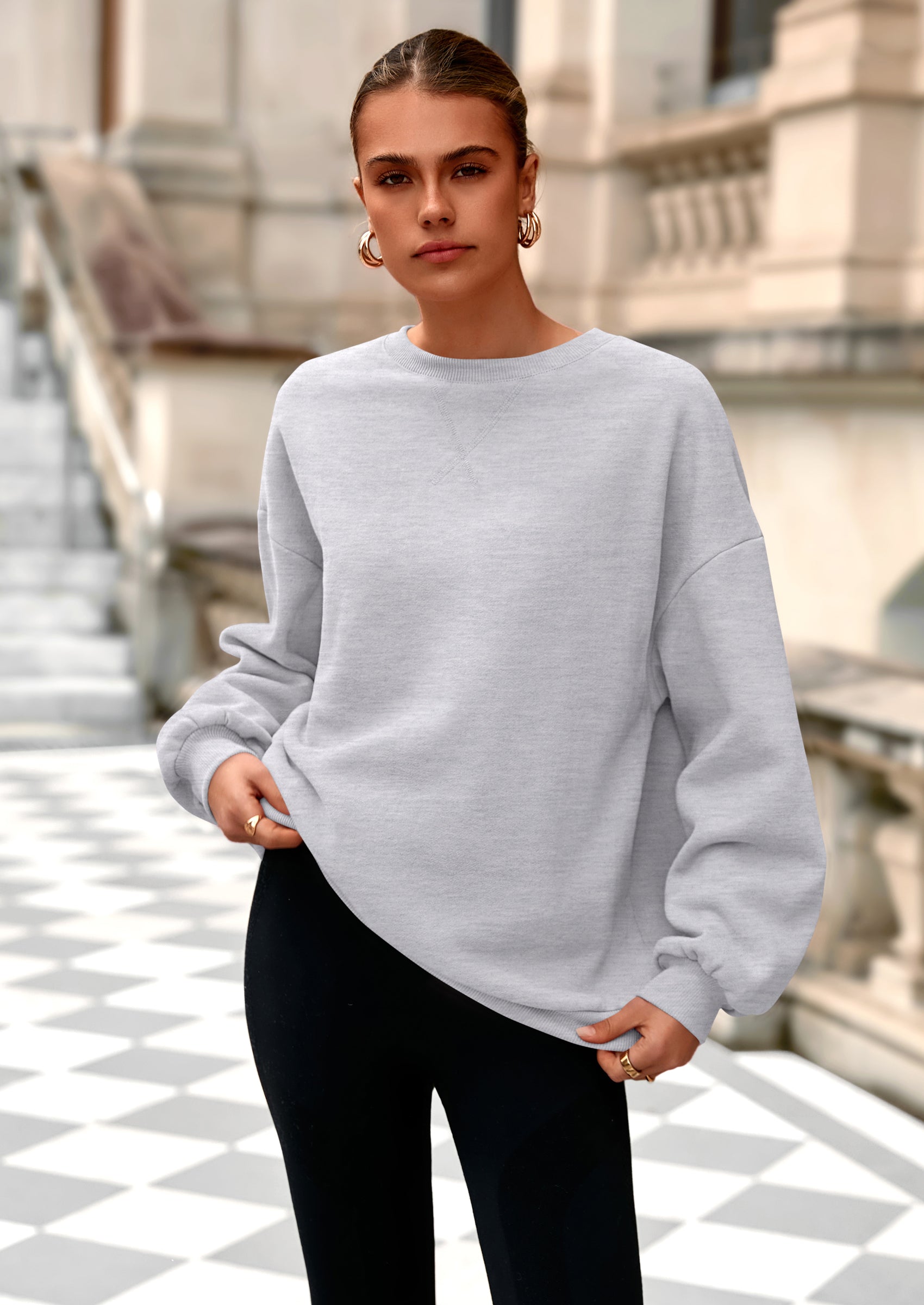 PRETTYGARDEN Oversized Sweatshirt for Women Fall Outfits Crewneck Long Sleeve Tops Fleece Pullover Winter Clothing