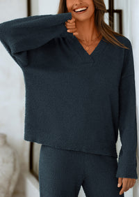 PRETTYGARDEN Lounge Sets for Women Two Piece Sweaters Pajama Set Fall Fashion Loungewear Outfits Matching Winter Clothes