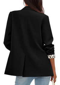 PRETTYGARDEN Blazers for Women Fall Work Office Suit Jackets Dressy Open Front Leopard Blazer Business Casual Outfits