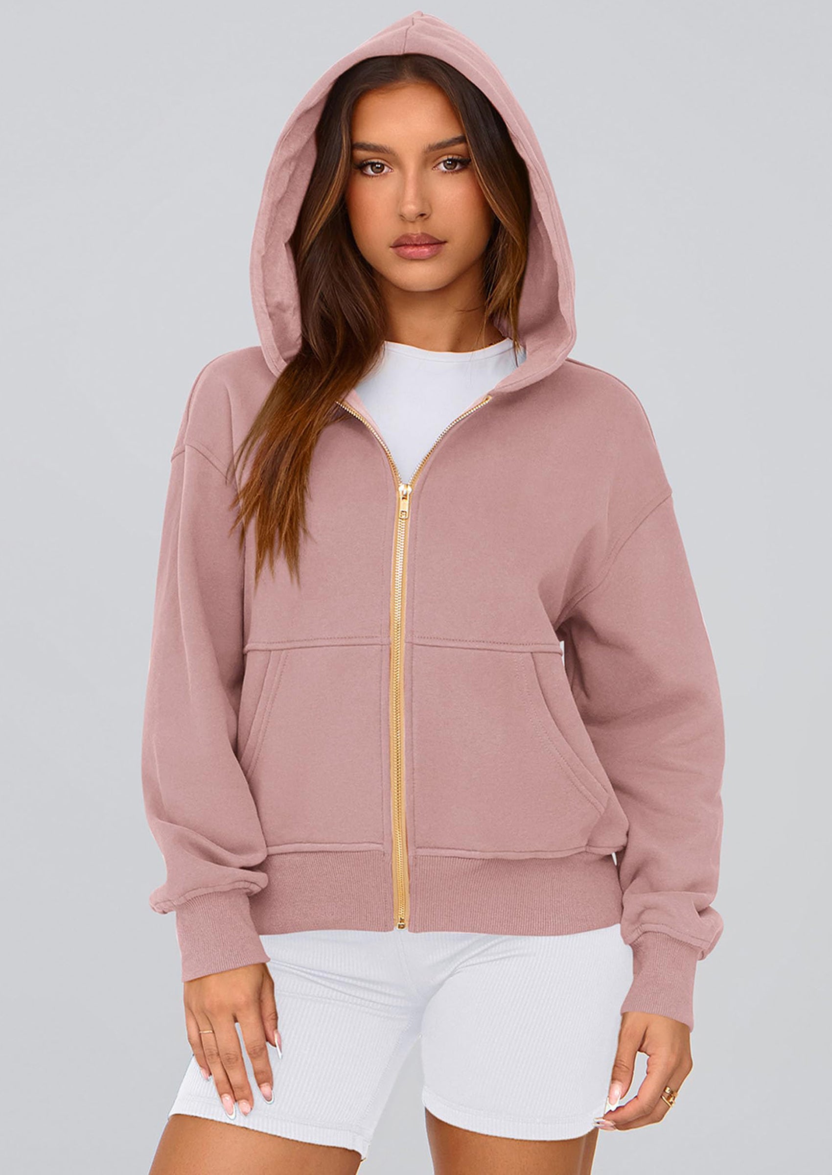 PRETTYGARDEN Hoodies For Women Sweatshirt Zip Up Hoodie Fall Fashion Trendy Long Sleeve Jackets Winter Clothing Outfits