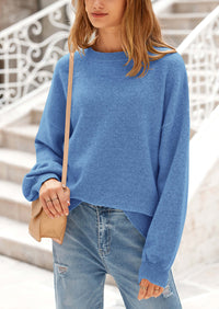 PRETTYGARDEN Women's Fall Sweaters Casual Crew Neck Long Sleeve Pullover Tops Ribbed Knit Loose Fit Winter Clothes