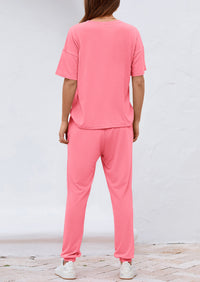 PRETTYGARDEN Women's Two Piece Lounge Sets Spring Summer Jogger Pants Vacation Outfits Travel Airplane Matching Clothes