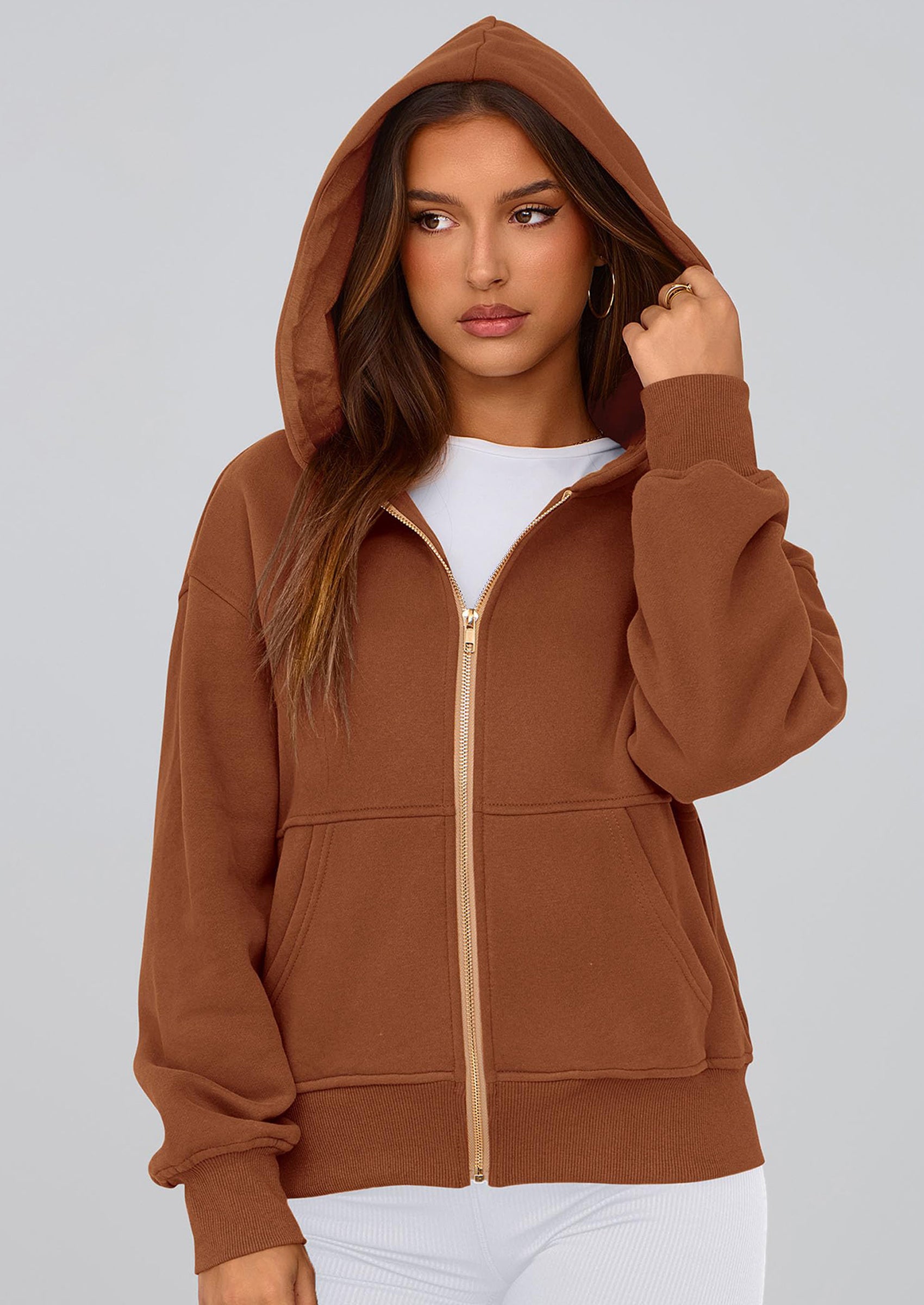 PRETTYGARDEN Hoodies For Women Sweatshirt Zip Up Hoodie Fall Fashion Trendy Long Sleeve Jackets Winter Clothing Outfits
