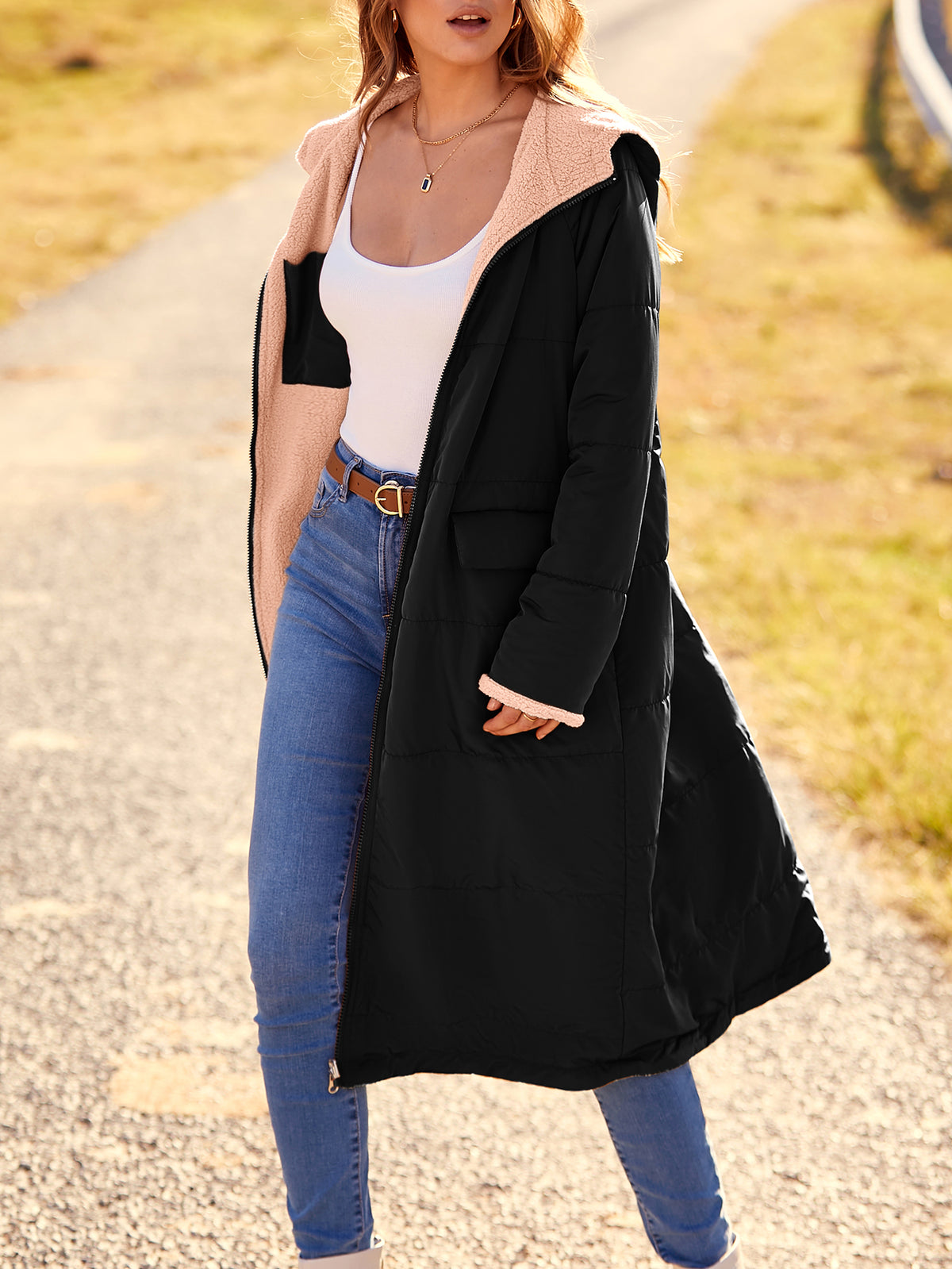 Women's  Winter Fashion Clothes Oversized Shearling Fleece Long Coats Jackets