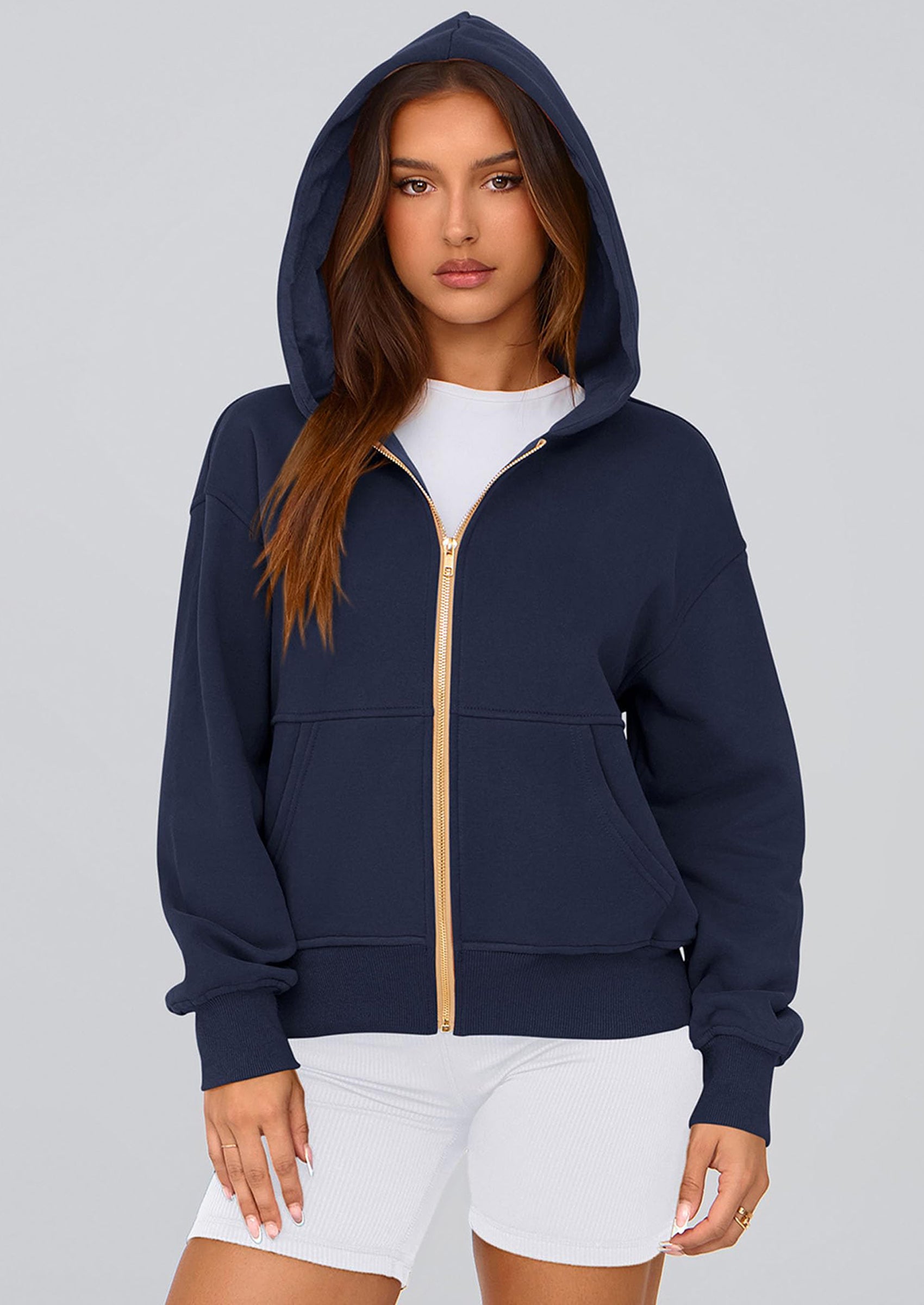 PRETTYGARDEN Hoodies For Women Sweatshirt Zip Up Hoodie Fall Fashion Trendy Long Sleeve Jackets Winter Clothing Outfits