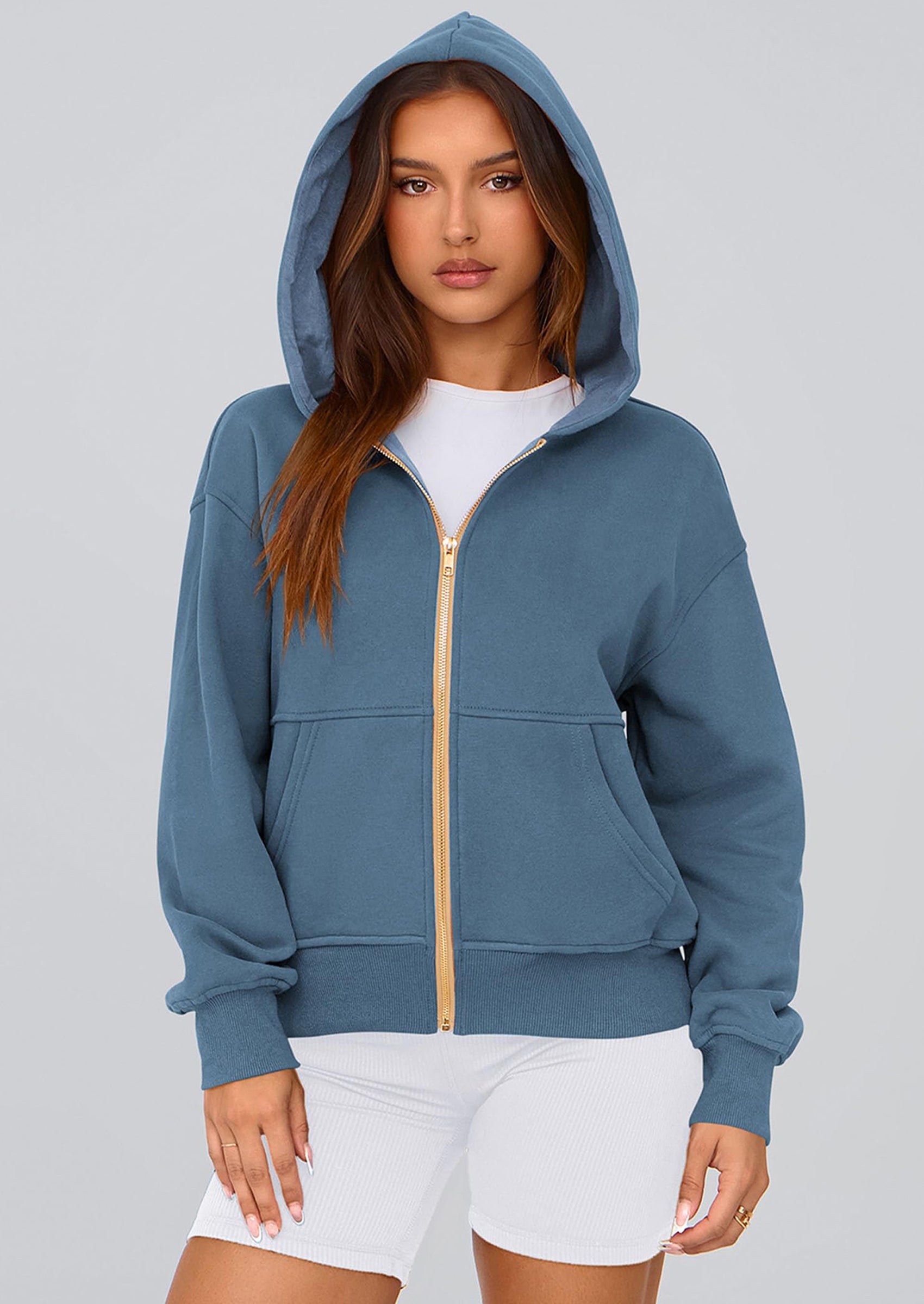 PRETTYGARDEN Hoodies For Women Sweatshirt Zip Up Hoodie Fall Fashion Trendy Long Sleeve Jackets Winter Clothing Outfits