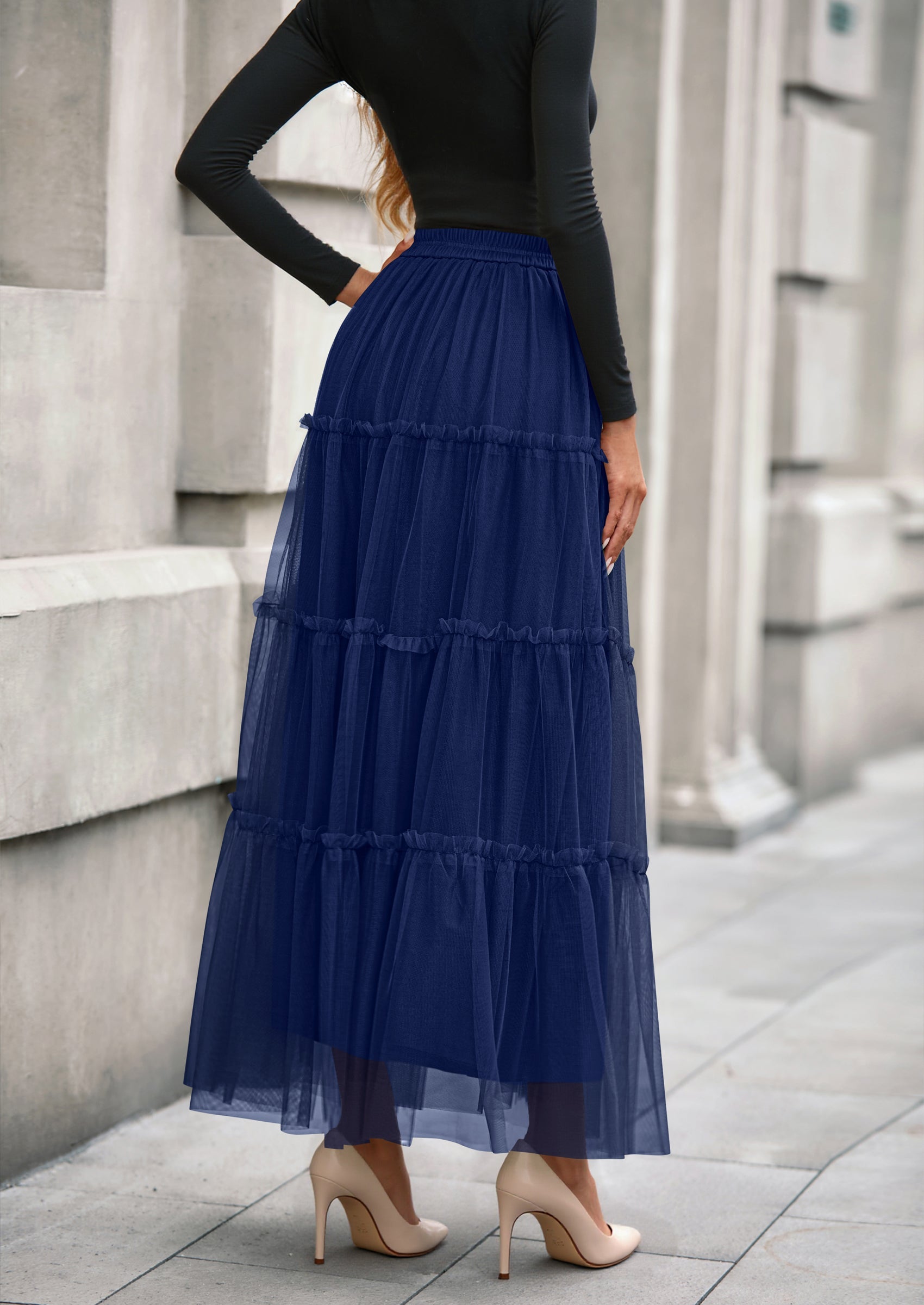 WDPL Wedding Planning A-Line Maxi Long Tulle Skirt – Floor-Length