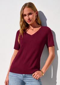 PRETTYGARDEN Womens Short Sleeve Sweater V Neck Trendy Pullover Tops Summer Spring Loose Lightweight Casual Blouse PRETTYGARDEN