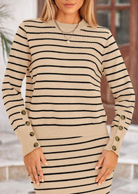 PRETTYGARDEN 2 Piece Skirts Sets For Women Fall Fashion Striped Sweater Dress Knit Lounge Travel Outfits Winter Clothing