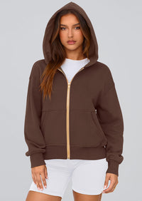 PRETTYGARDEN Hoodies For Women Sweatshirt Zip Up Hoodie Fall Fashion Trendy Long Sleeve Jackets Winter Clothing Outfits