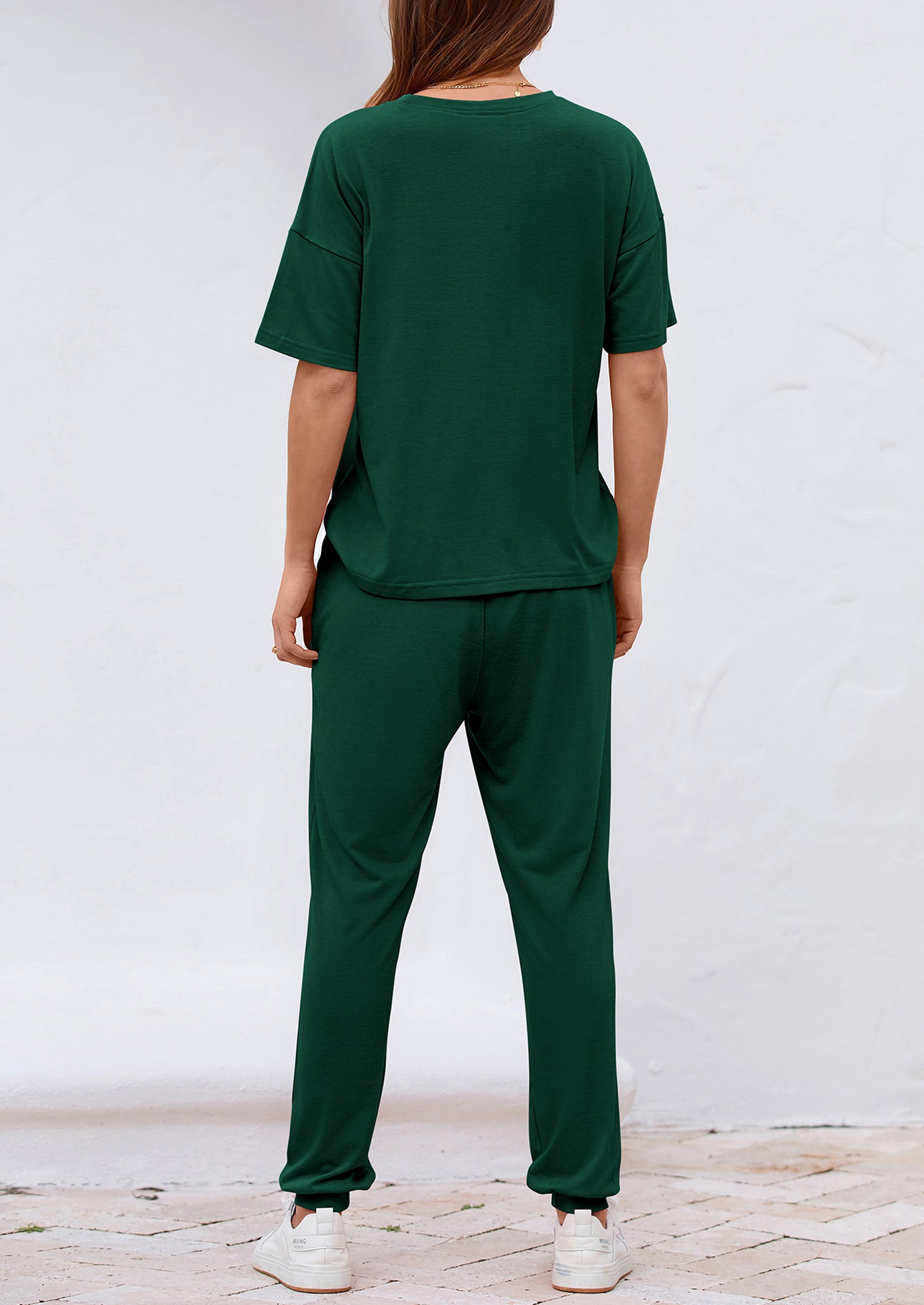 PRETTYGARDEN Women's Two Piece Lounge Sets Spring Summer Jogger Pants Vacation Outfits Travel Airplane Matching Clothes