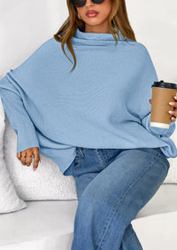 PRETTYGARDEN Womens Sweaters Fall Fashion Casual Loose Turtleneck Batwing Long Sleeve Knit Sweater Pullover Tops
