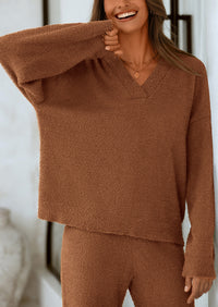 PRETTYGARDEN Lounge Sets for Women Two Piece Sweaters Pajama Set Fall Fashion Loungewear Outfits Matching Winter Clothes