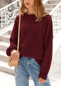 PRETTYGARDEN Women's Fall Sweaters Casual Crew Neck Long Sleeve Pullover Tops Ribbed Knit Loose Fit Winter Clothes