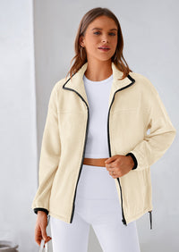 BTFBM Women's Fleece Jackets Fall Winter Clothes 2025 Stand Collar Outwear Jacket Zip Up Casual Fuzzy Coats Pockets PRETTYGARDEN